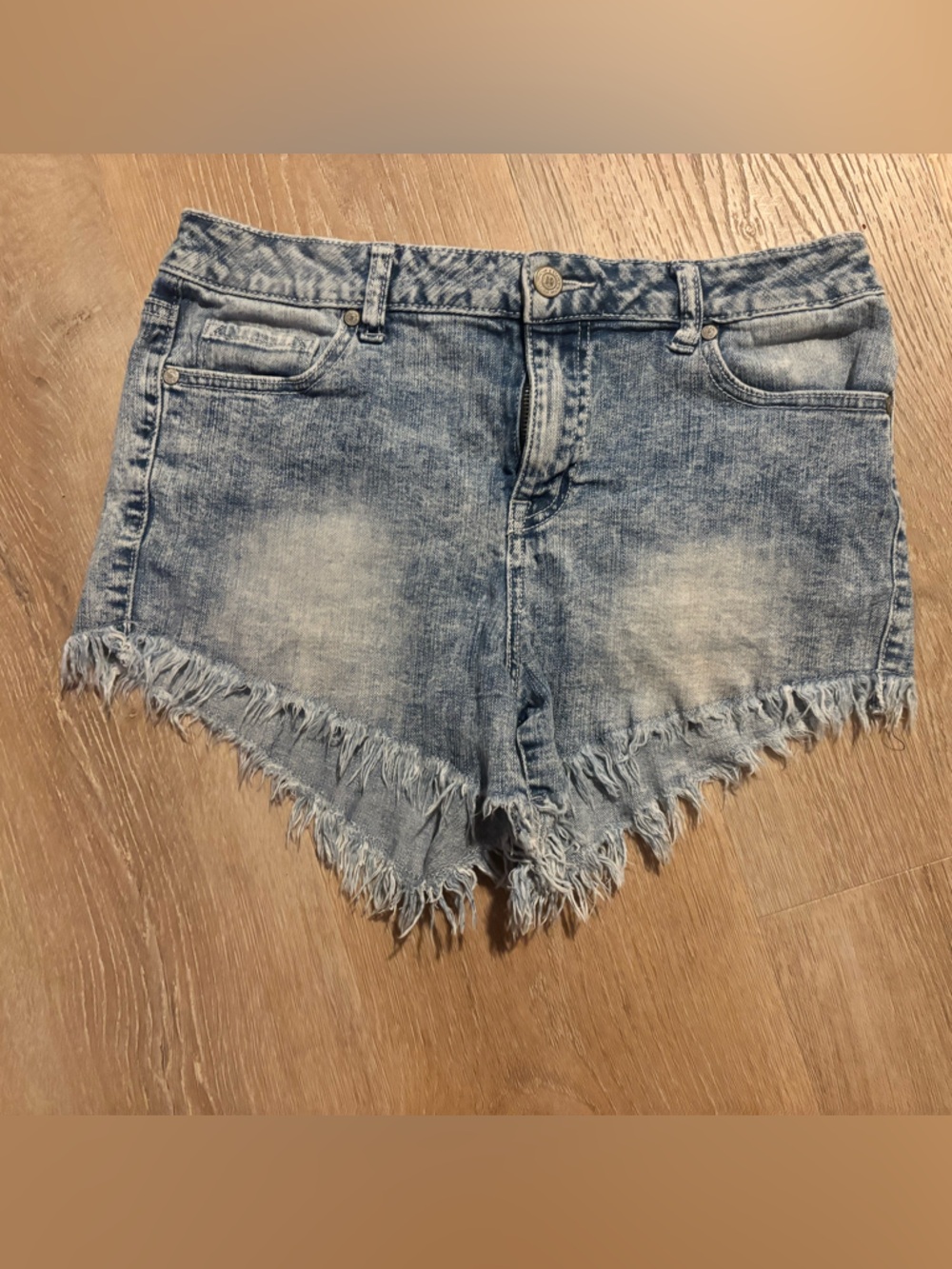 Altar'd State Light Blue Distressed Denim Shorts